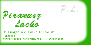 piramusz lacko business card